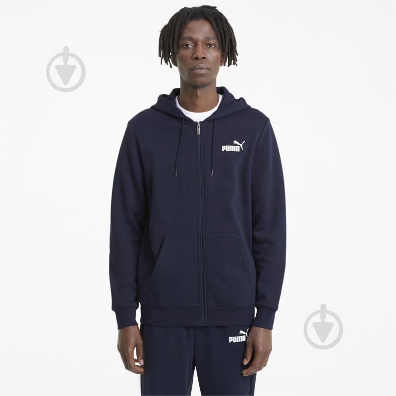 Джемпер Puma ESS Small Logo FZ Hoodie 58670206 р. S синий - фото 3