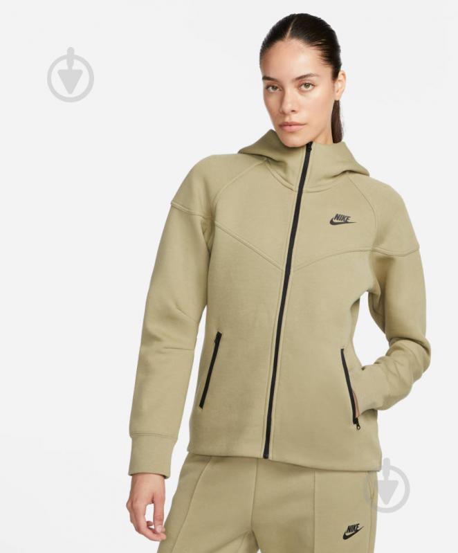 Джемпер Nike W NSW TCH FLC WR FZ HDY FB8338-276 р.XL бежевий - фото 1