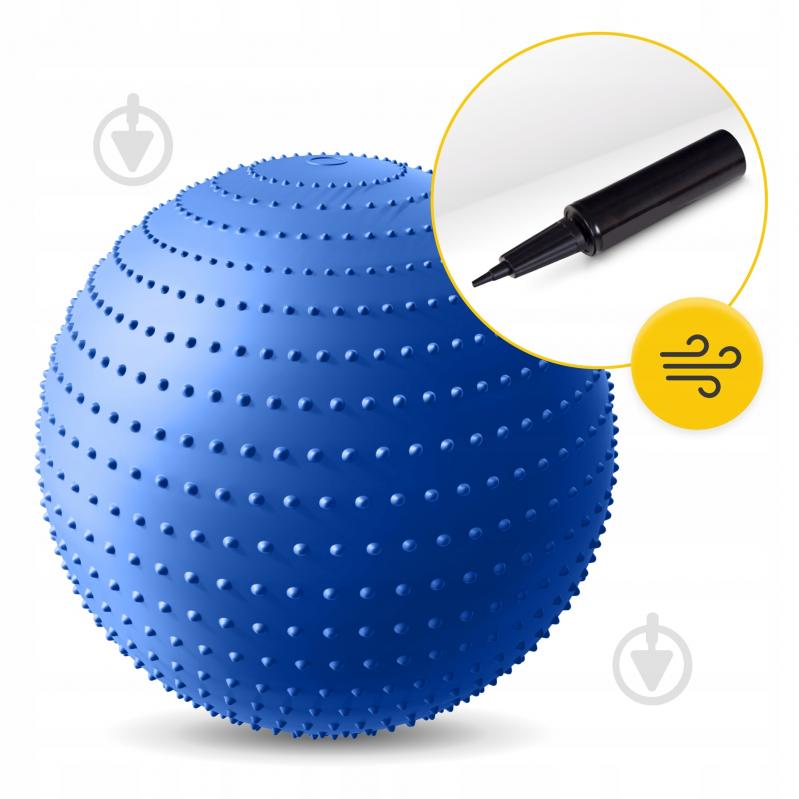 М'яч для фітнесу 4fizjo (фітбол) масажний Anti-Burst Blue (P-5905973400213) d65 см 4FJ0616 - фото 3