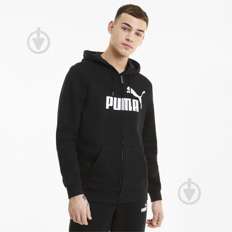 Толстовка Puma ESS Big Logo FZ Hoodie 58669801 р. L черный - фото 3