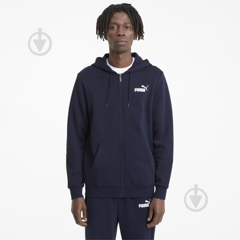 Толстовка Puma ESS Small Logo FZ Hoodie 58670206 р. L синий - фото 3