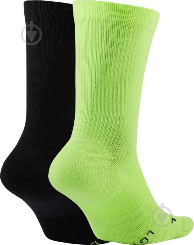 Шкарпетки Nike Multiplier SX7557-903 р.S чорний/салатовий 2 шт. - фото 2 Шкарпетки Nike Multiplier SX7557-903 р.S чорний/салатовий 2 шт. - фото 2