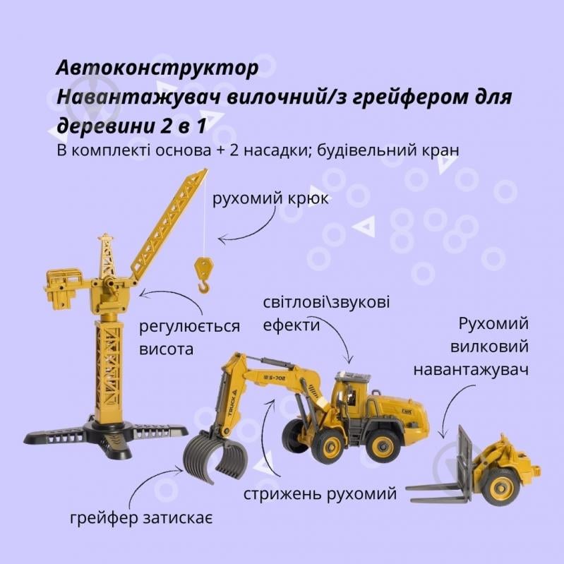 Автоконструктор OTAMANKO Погрузчик вилочный/с грейфером для древесины 2 в 1 1:24 532.02.06 - фото 2