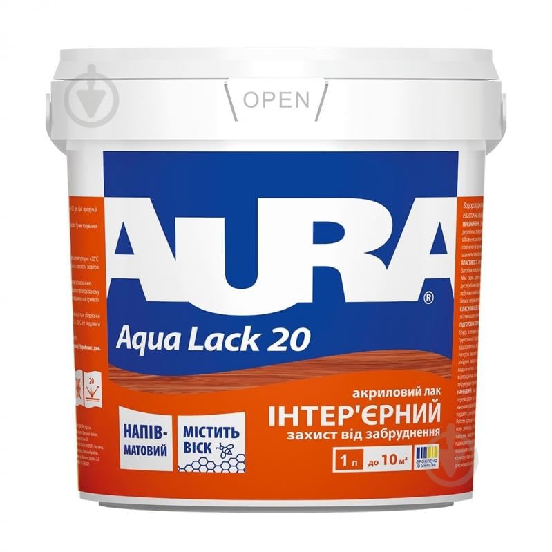 Лак интерьерный Aqua Lack 20 Aura® полумат 1 л - фото 1