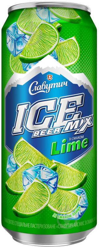Пиво Славутич Ice Mix Lime светлое фильтрованное ж/б 3,5% 0,5 л - фото 1