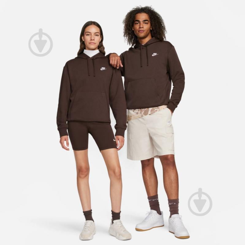 Джемпер Nike M NSW CLUB HOODIE PO BB BV2654-237 р.S коричневый - фото 1