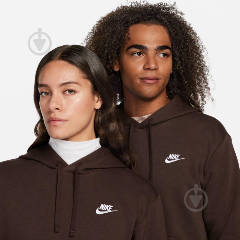 Джемпер Nike M NSW CLUB HOODIE PO BB BV2654-237 р.S коричневый - фото 2