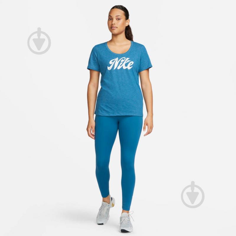 Футболка Nike W NK DF TEE NIKE SCRIPT FD2986-457 р.S голубой - фото 4