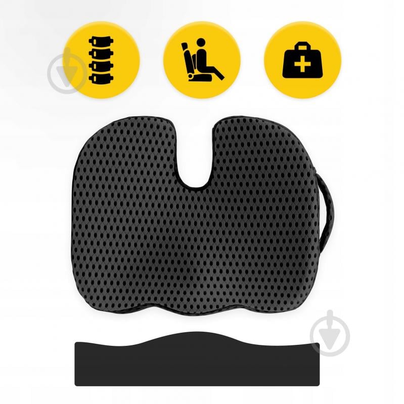 Подушка ортопедична для сидіння 35x45x7 см Black (P-5907739318794) 4fizjo 35x45 см чорний - фото 5 Подушка ортопедична для сидіння 35x45x7 см Black (P-5907739318794) 4fizjo 35x45 см чорний - фото 5