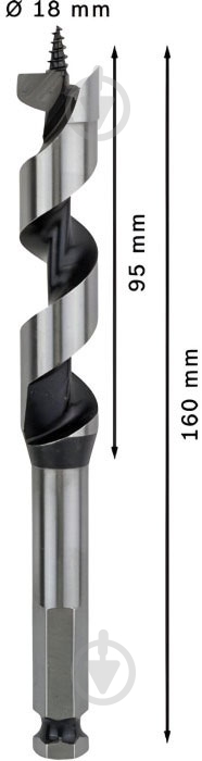 Свердло по дереву Bosch 18x100x160 мм 1 шт. 2608585704 - фото 3