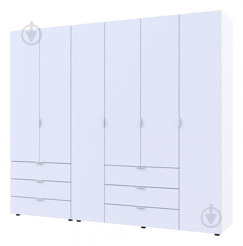 Шафа для одягу Doros Гелар 2+4 ДСП 2034х2325х495 мм білий - фото 1