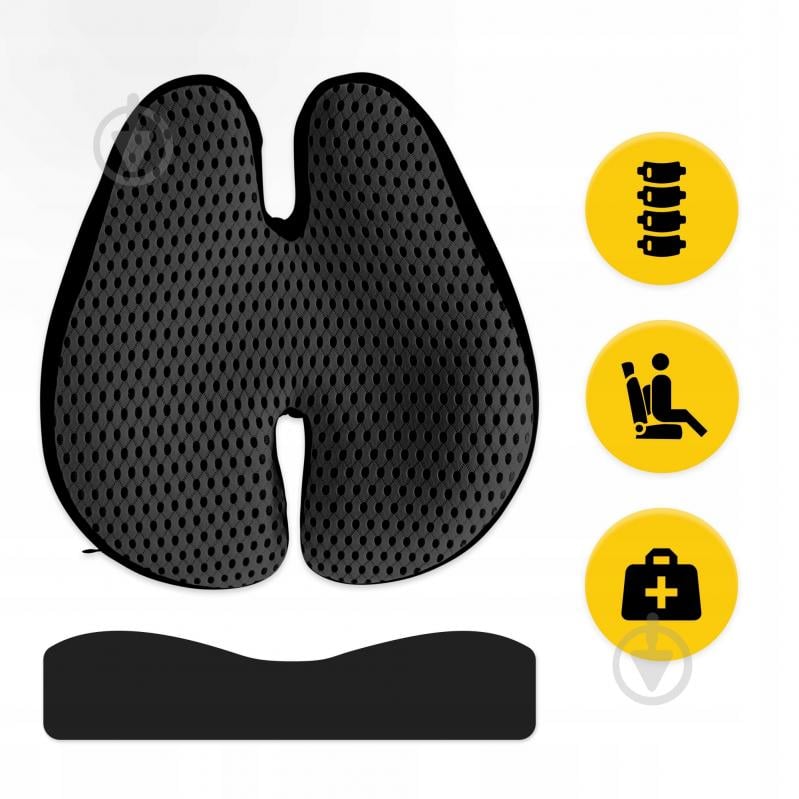 Подушка ортопедическая для спины 41x40 см Black (P-5907739318763) 4fizjo 41x40 см черный - фото 7