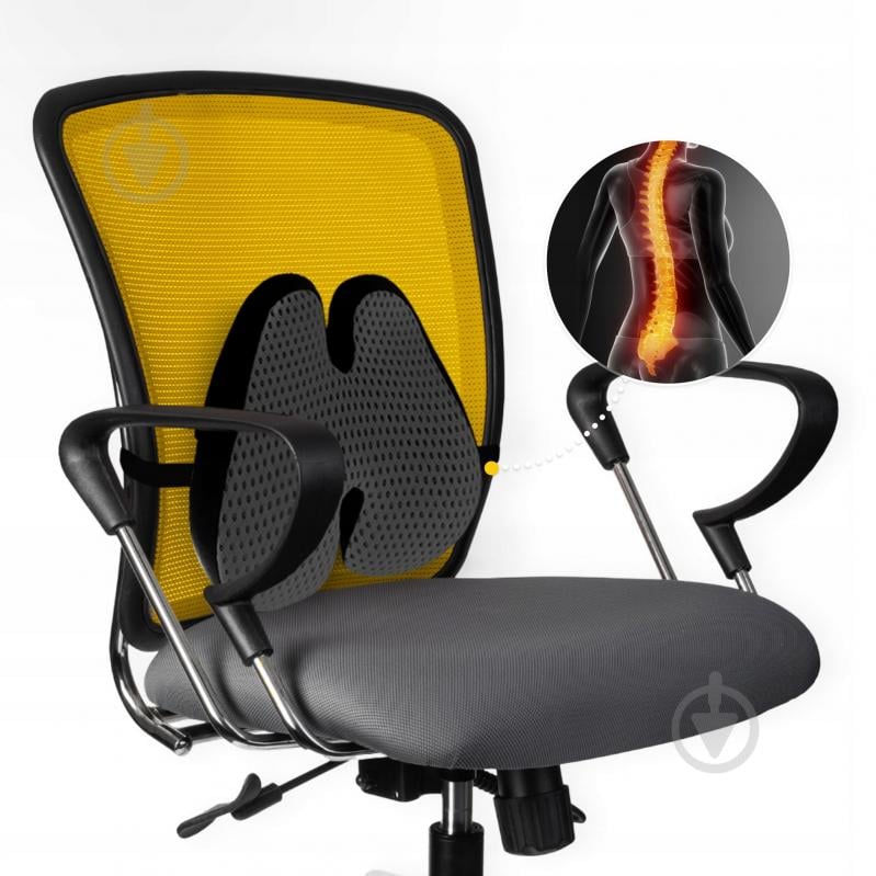 Подушка ортопедическая для спины 41x40 см Black (P-5907739318763) 4fizjo 41x40 см черный - фото 9