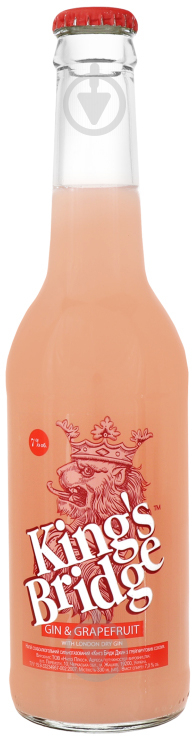Слабоалкогольний напій King`s Bridge Джин з грейфрутовим соком 0,33 л - фото 1
