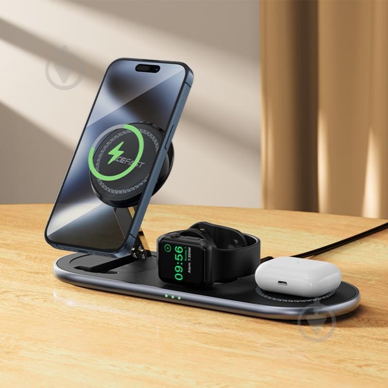 Зарядное устройство Acefast Wireless QI 3in1 15W E19 Qi2 - фото 6 Зарядное устройство Acefast Wireless QI 3in1 15W E19 Qi2 - фото 6