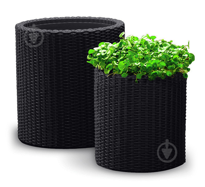 Горщик пластиковий Keter S Cylinder Planter круглий 7 л сірий - фото 3