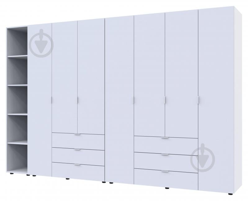 Шкаф для одежды Doros Гелар с Этажекрой 3+4 ДСП 2034х3094х495 мм белый - фото 4