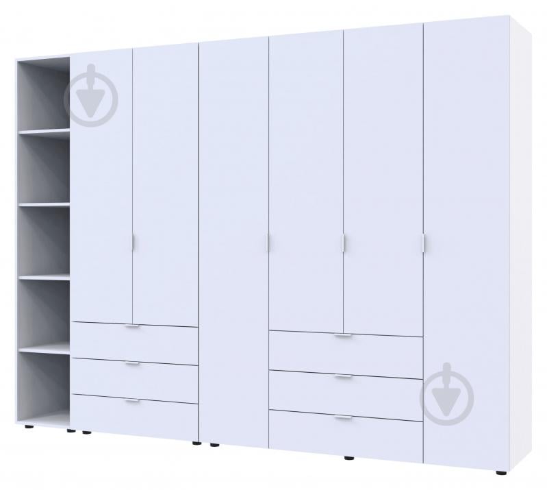 Шафа для одягу Doros з Етажеркою 2+4 ДСП 2034х2707х495 мм білий - фото 5