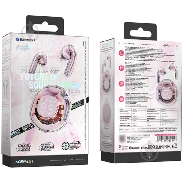 Bluetooth-гарнитура Acefast T8 pink (6974316282242) - фото 3