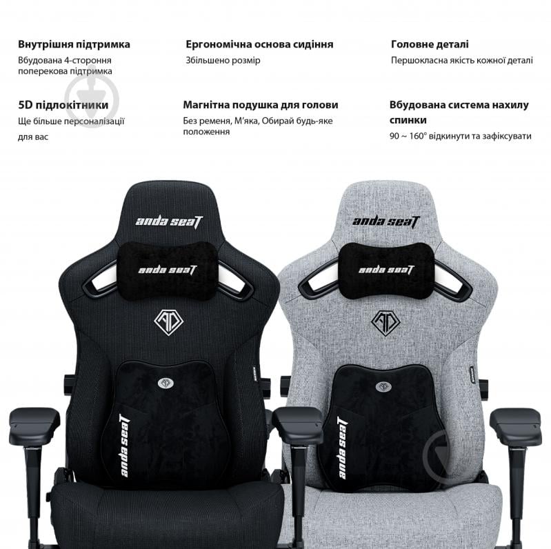 Кресло игровое Anda Seat Kaiser 3 Pro Size XL Black Fabric розовый - фото 9