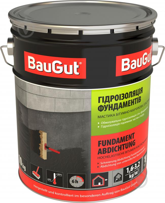 ᐉ Мастика битумно-каучуковая BauGut гидроизоляция фундамента 10 кг .