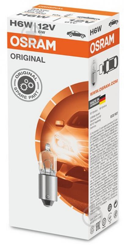 Автолампа галогенная Osram H6W 6 Вт 1 шт. (4008321094896) - фото 2 Автолампа галогенная Osram H6W 6 Вт 1 шт. (4008321094896) - фото 2
