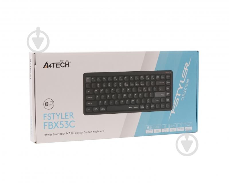 Клавіатура бездротова A4Tech FBX53C (Black) (FBX53C (Black)) ножничні перемикачі, Bluetooth / 2.4 ГГц black - фото 13 Клавіатура бездротова A4Tech FBX53C (Black) (FBX53C (Black)) ножничні перемикачі, Bluetooth / 2.4 ГГц black - фото 13