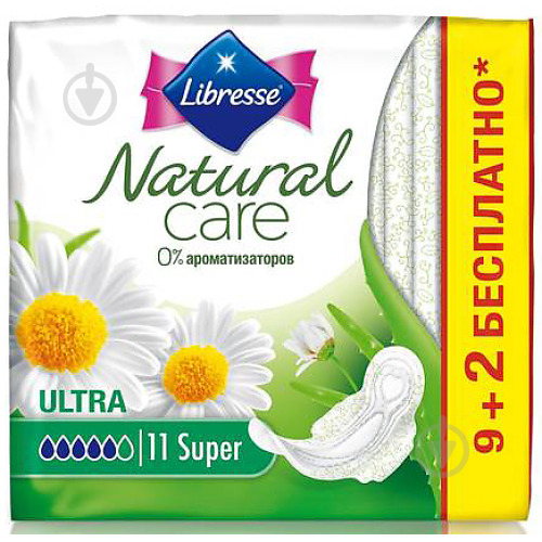 Прокладки гігієнічні Libresse Natural Care Ultra super 11 шт. - фото 1