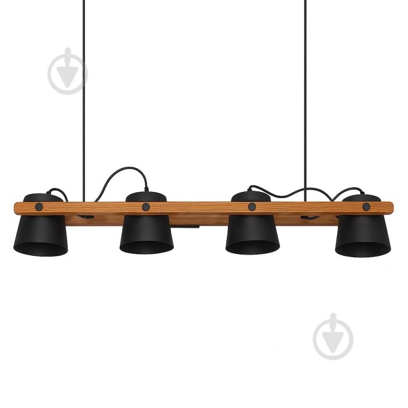 Светильник подвесной LIGHT SET VOLOSHKA RL 4x/GX53 черный/дерево - фото 1 Светильник подвесной LIGHT SET VOLOSHKA RL 4x/GX53 черный/дерево - фото 1