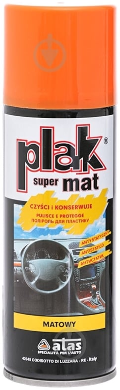 Полироль для пластика ATAS Plak SUPER MAT апельсин 200 мл - фото 1