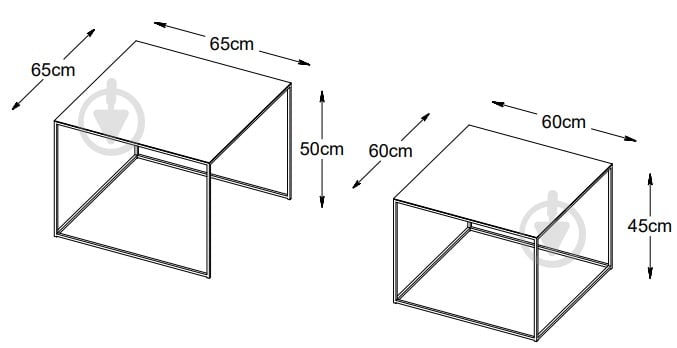 Комплект столиков Unique Furniture PEBBLE черный/черный (44550600 ) - фото 5