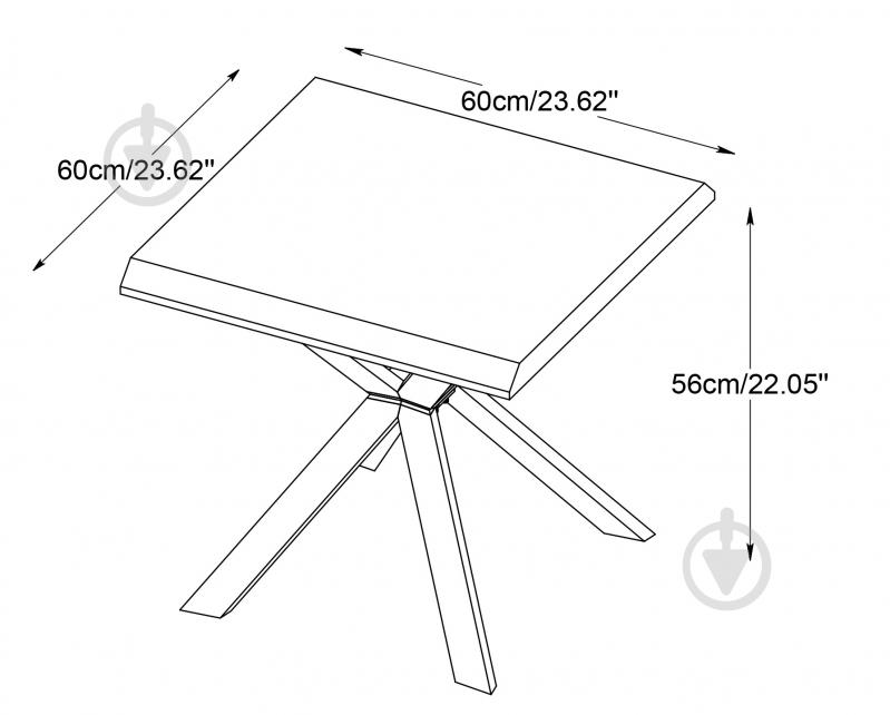 Стол журнальный Unique Furniture ARNO 600x600x560 мм черный/дуб копченый (39862930 ) - фото 2