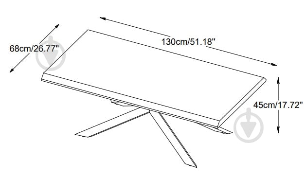 Стол журнальный Unique Furniture ARNO 1300x680x450 мм черный/дуб натуральный (39850200 ) - фото 4