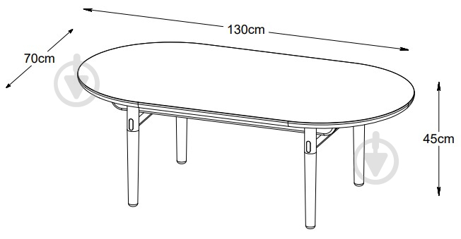 Стол журнальный Unique Furniture CARNO 1300x700x450 мм дуб натуральный/ дуб натуральный (46070200 ) - фото 4