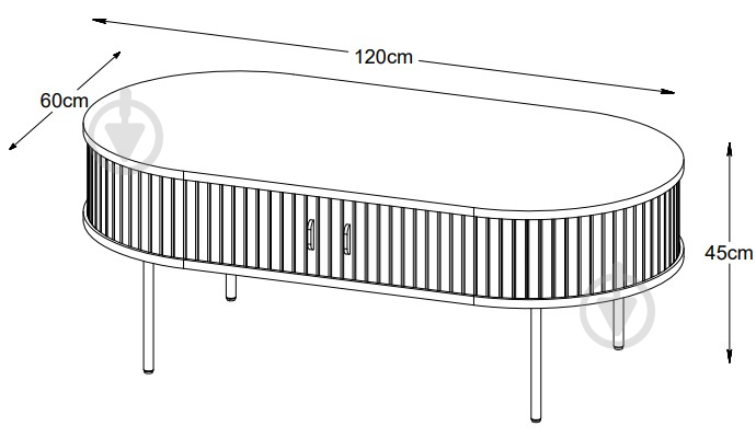 Стіл журнальний Unique Furniture NOLA 1200x600x450 мм чорний/дуб копчений (46262930 ) - фото 9