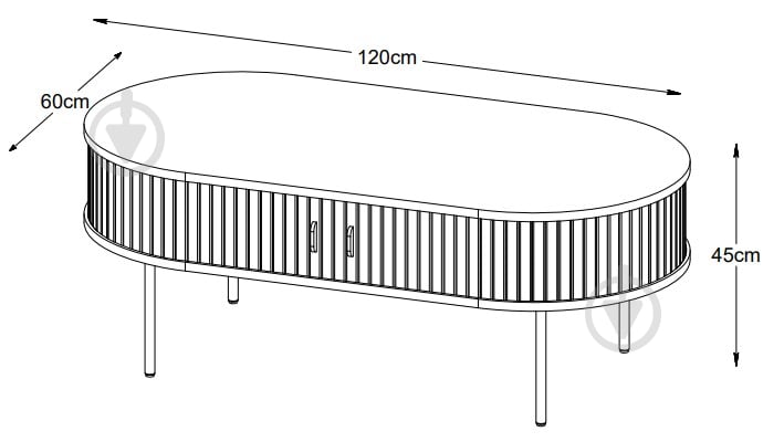 Стіл журнальний Unique Furniture NOLA 1200x600x450 мм чорний/дуб натуральний (46262780 ) - фото 8