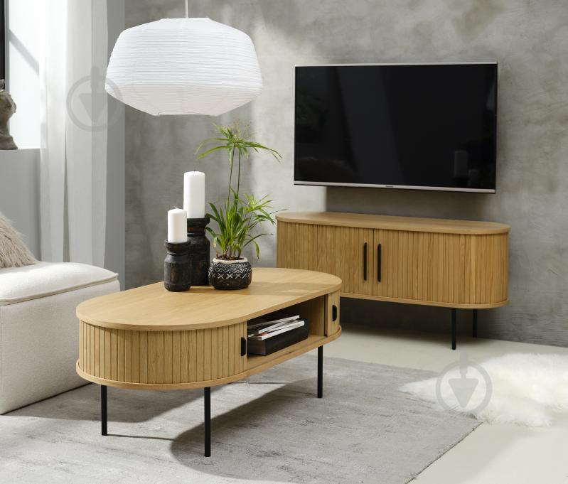 Стіл журнальний Unique Furniture NOLA 1200x600x450 мм чорний/дуб натуральний (46262780 ) - фото 9