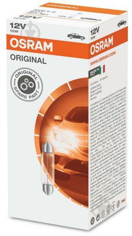Автолампа розжарювання Osram C10W 10 Вт 1 шт. (4050300891354) - фото 2 Автолампа розжарювання Osram C10W 10 Вт 1 шт. (4050300891354) - фото 2