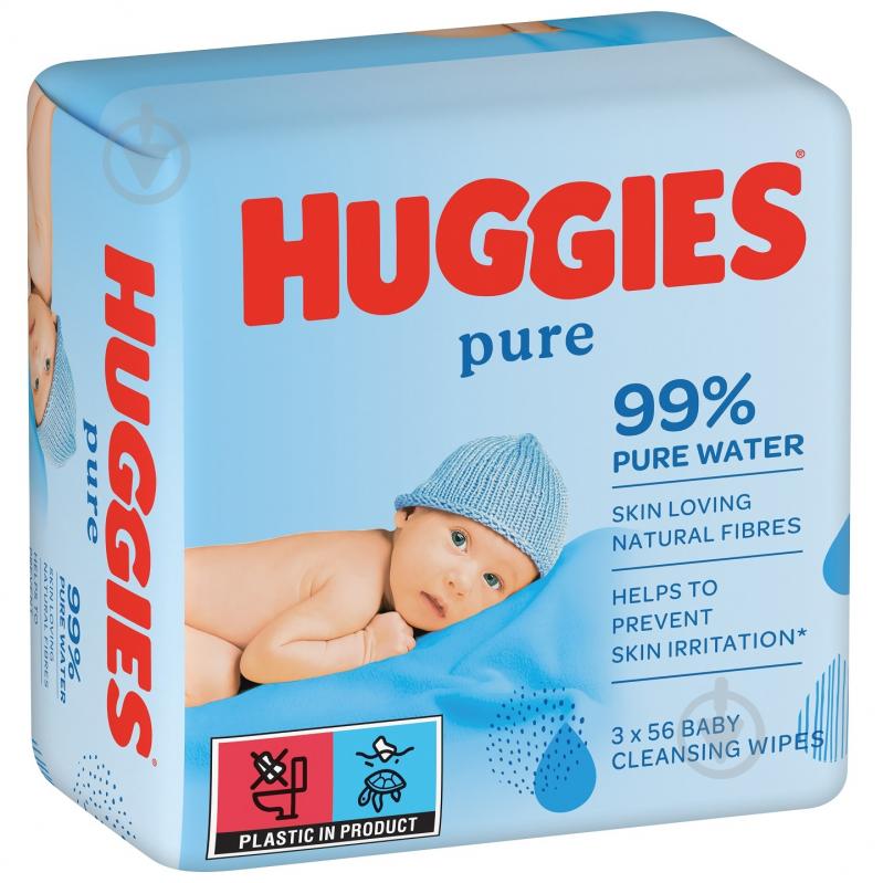 Серветки Huggies Ultra Comfort Pure 2+1 56х3 168 шт. - фото 2