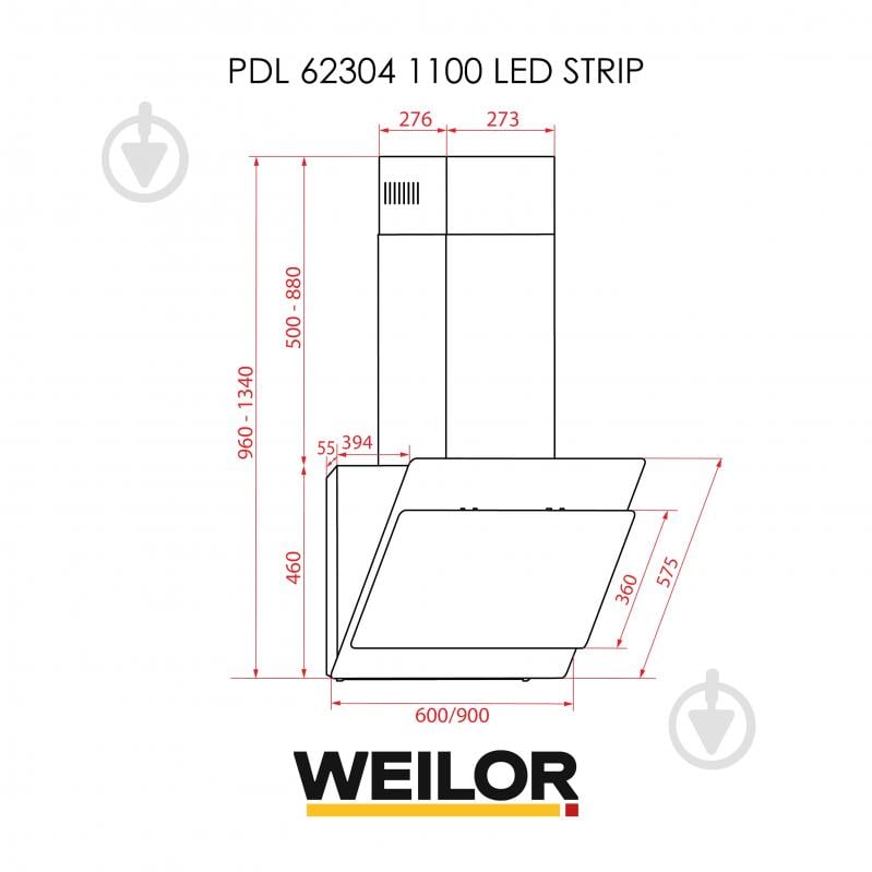 Вытяжка WEILOR PDL 62304 BL 1100 LED Strip - фото 16