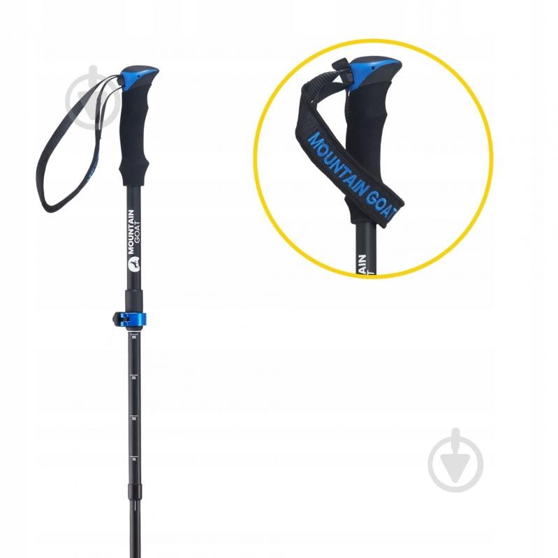 Трекинговые палки Mountain Goat Pro+ 43-130 см Black/Blue (P-5907739318244) MG0007 - фото 2