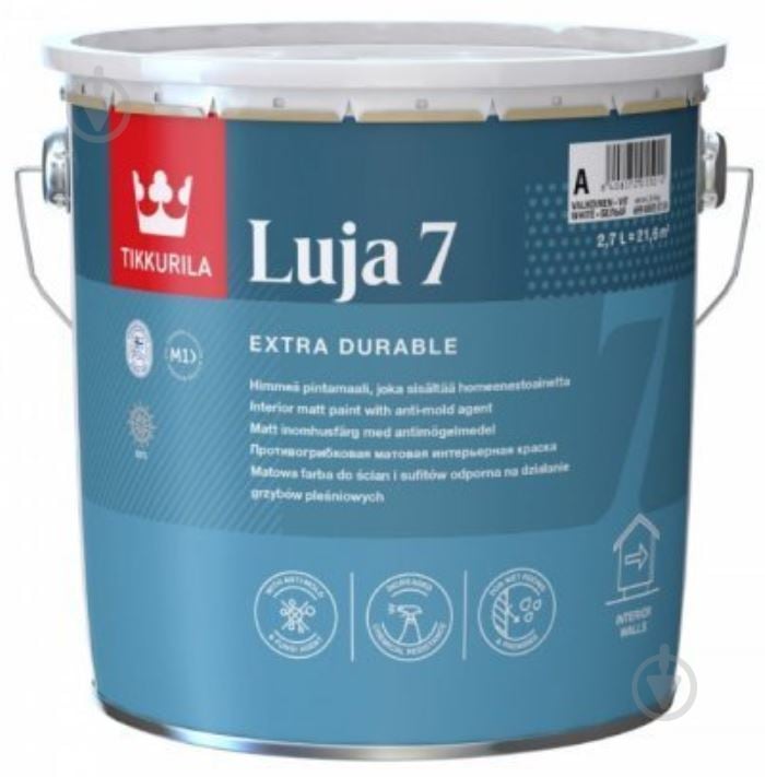 Краска акрилатная TIKKURILA Луя 7 шелковистый мат 2,7 л - фото 1