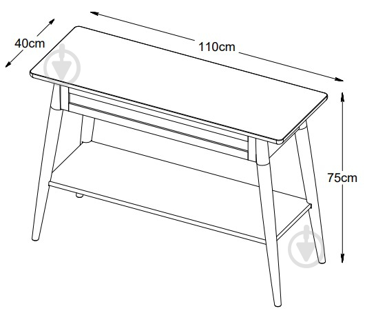 Стол консольный Unique Furniture BARRALI 1100х750х400 мм дуб копченый / дуб копченый (47282930) - фото 4