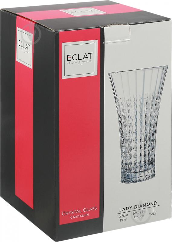 Ваза стеклянная Eclat Lady Diamond 27 см L9752 27 см прозрачная L9752 - фото 2