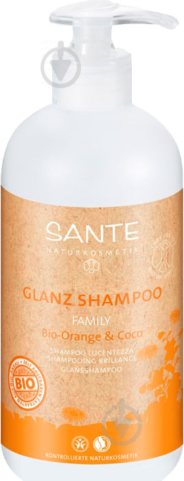 Шампунь органічний Sante для блиску та об'єму волосся Апельсин і кокос 500 мл - фото 2
