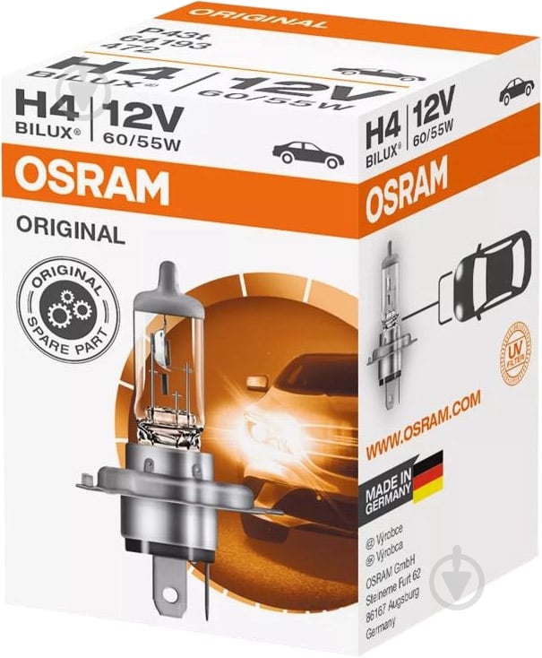 Автолампа галогенная Osram Original Line H4 60/55 Вт 1 шт. (4050300001470) - фото 2
