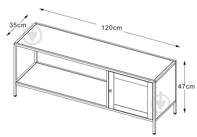 Стеллаж Unique Furniture MALIBU 470х1200х350 мм черный (46140600) - фото 11