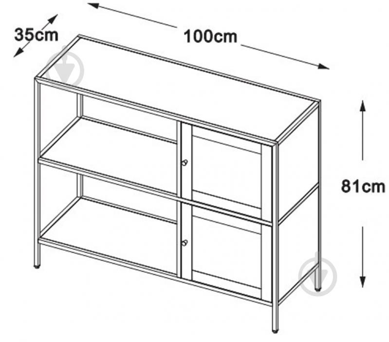 Стелаж Unique Furniture MALIBU 810х1000х350 мм чорний (46150600) - фото 11