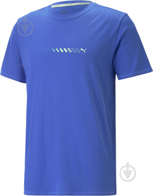 Футболка Puma RUN FAVORITE LOGO TEE 52338792 р.L блакитний - фото 1