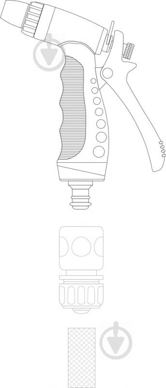 Пистолет-распылитель Flo 3-режимный к шлангу d=1/2" (89190) - фото 4